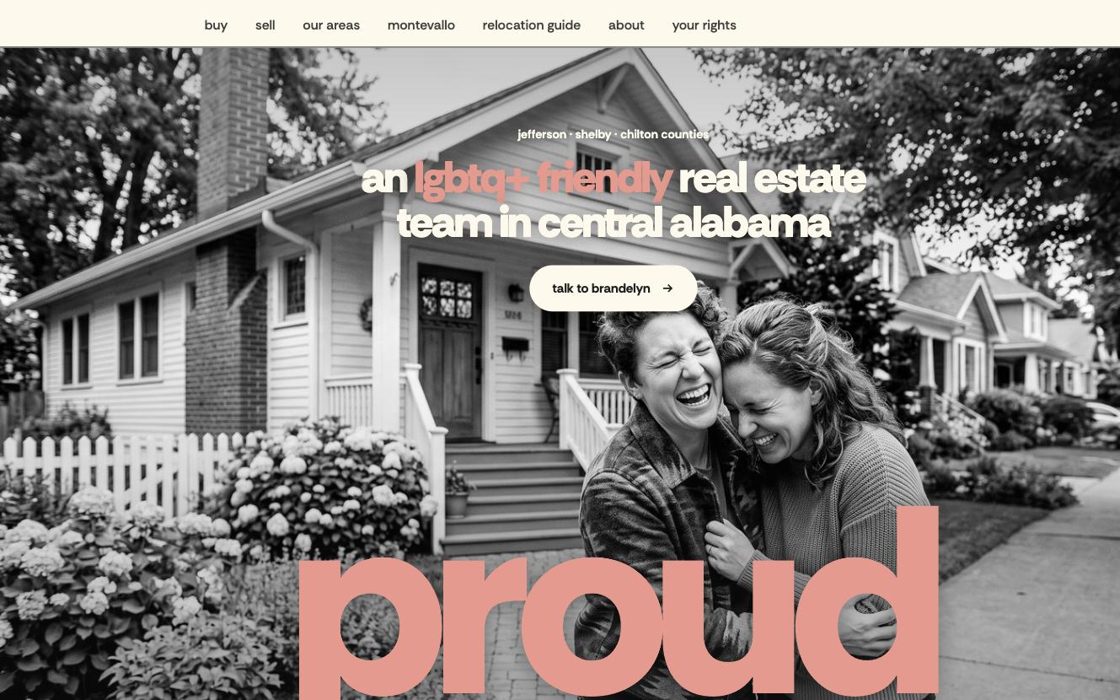 Proud Realty real estate team website homepage